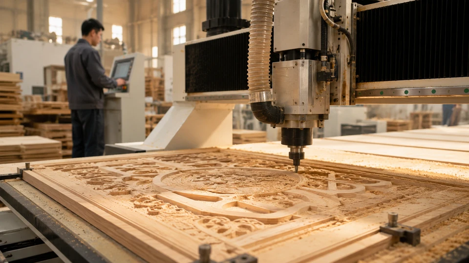 CNC cutting machine for custom wooden craft production
