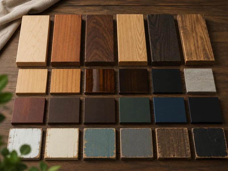 Wood material and finish samples for custom orders